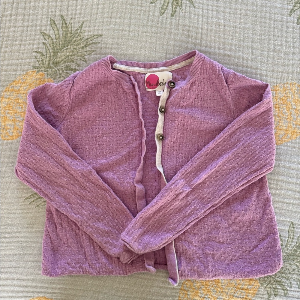 Mini Boden Light Purple Girls Cardigan size 7/8
